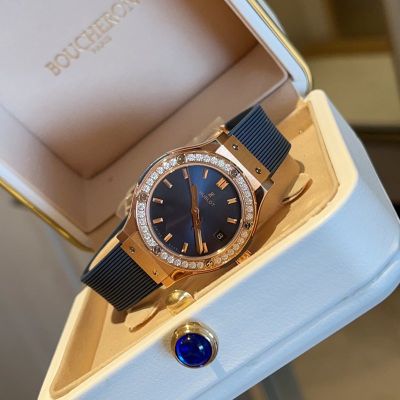 Hublot Lady 33mm Swiss Ronda Quartz Movement Diamond Bezel Watch